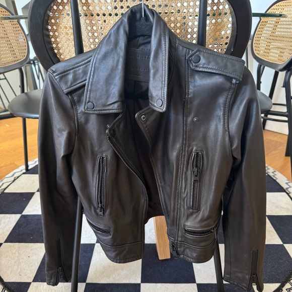 All Saints Jackets & Blazers - All Saint Leather Jacket - black with black hardware size 4/small
